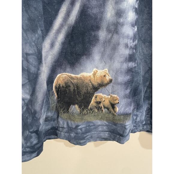 Vintage 2003 GRIZZLY BEAR MOON THE MOUNTAIN TIE-DYE T-Shirt LARGE Brown - Picture 2 of 9